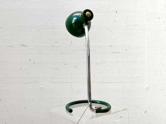 Image 1 of Grüne Tischleuchte aus Metall und Chrom, 1960er Jahre