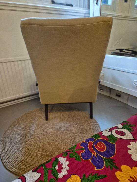 Danish Design Armchair, excellent condition, completely re-upholstered and interior renewed. – Textile, Wood (photo 12 of 12)