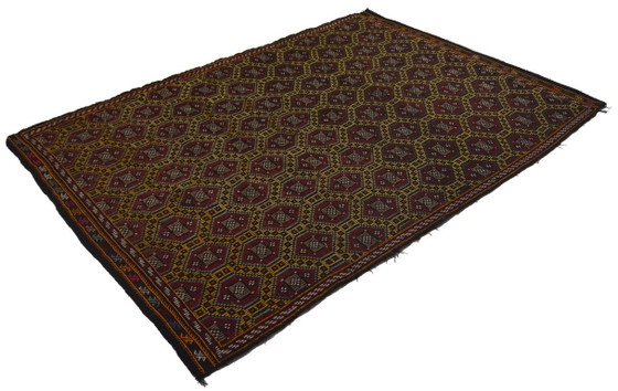 Large Vintage Anatolian Yoruk Kilim 284 × 202 Cm – Handwoven Wool Rug – Rugs & carpets (photo 9 of 10)