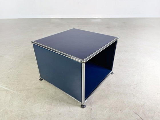 Image 1 of USM Haller coffee table Fritz Haller steel blue side table sideboard