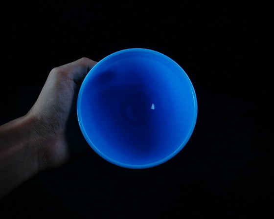 Image 1 of Bonbonniere aus blauem Messeopalin von Portieux Vallerysthal Art Deco