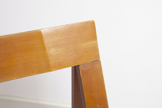 Chaise pliante vintage de style Trieste, chaise pliante en bois du milieu du siècle (photo 4 of 9)