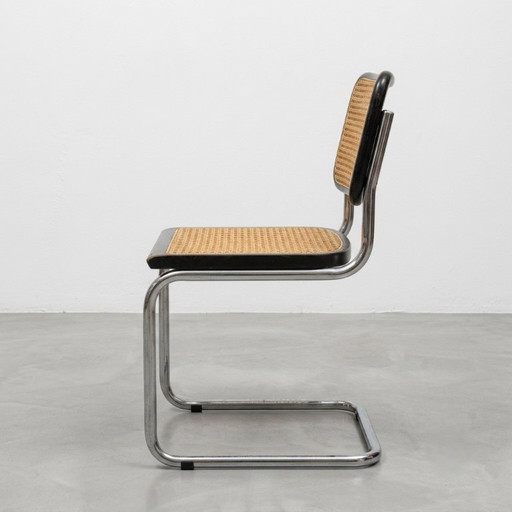 Set di 4 sedie Cesca B32 nere di Marcel Breuer, Italia, anni '80