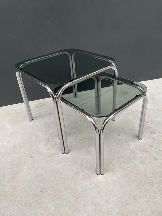 Image 1 of 2 Bijzettafeltjes, jaren 70