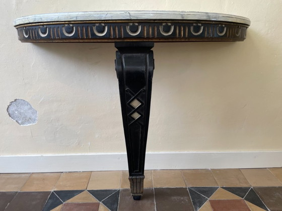 Image 1 of Table d'appoint Table console Table murale demi-ronde Française 19ème siècle