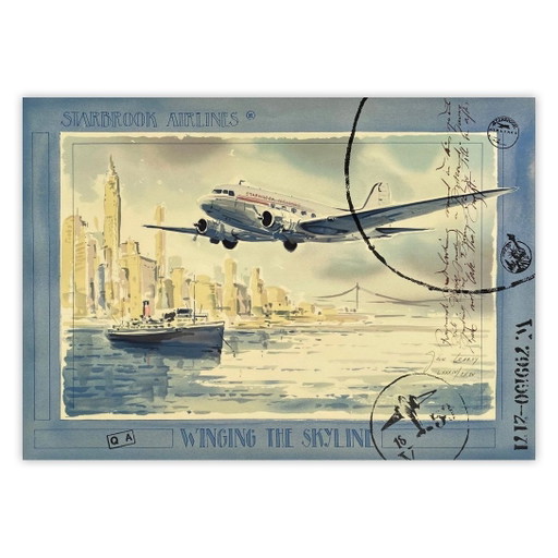 Jaak DE KONICK (JACK LEAROY) Starbrook Airlines - sillonnant l'horizon Signé li