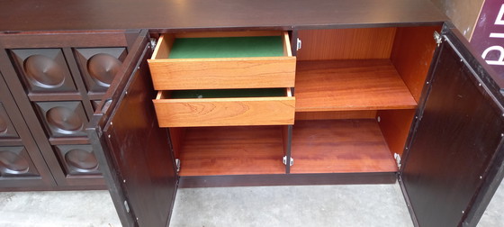 Image 1 of Sideboard Vintage Mahogany Brutalist Dresser 1970's