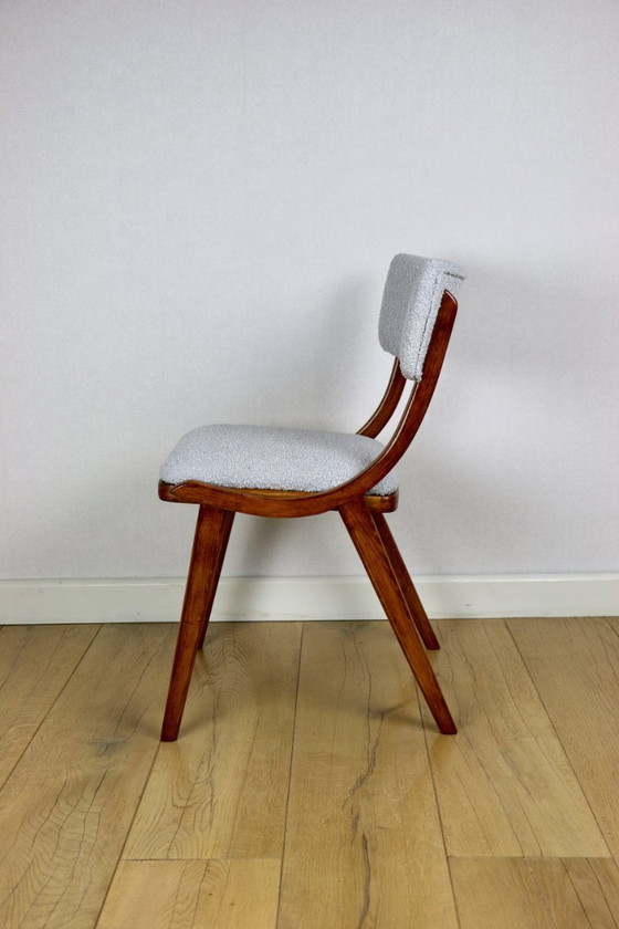 Image 1 of Silla Skoczek azul claro y gris claro de bouclé de los años 70