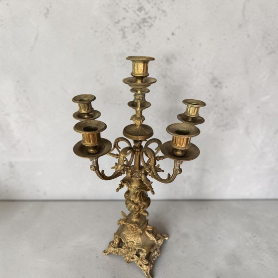 Image 1 of Elegant 6 arm brass candelars 