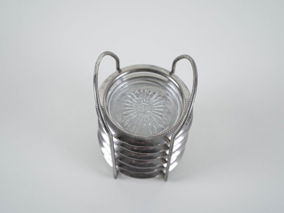 Image 1 of Set aus Glasuntersetzern, dänisches Design, 1960er Jahre, hergestellt in Dänemark