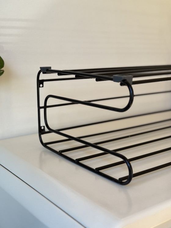 Image 1 of IKEA Frän Vintage Rack - Black Metal, Sleek Design 1980s