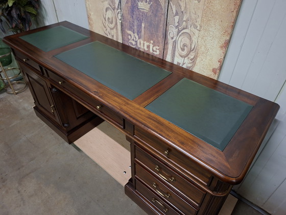 Image 1 of Escritorio clásico inglés, mesa de escritura, modelo único de pared estrecha, dimensiones: 180 x 56 cm y 78 cm de alto.