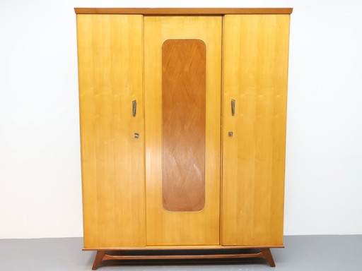 Armadio vintage 3 ante gambe inclinate anni '60