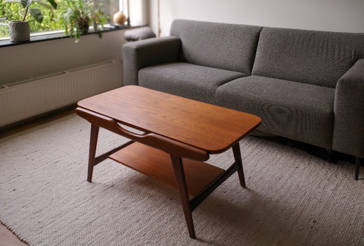 Mesa de centro vintage con tablero reversible | Teak años 60