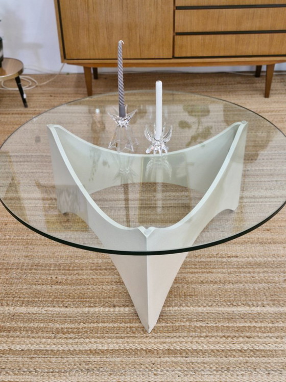 Image 1 of Vintage space age salontafel met glas uit de jaren 70