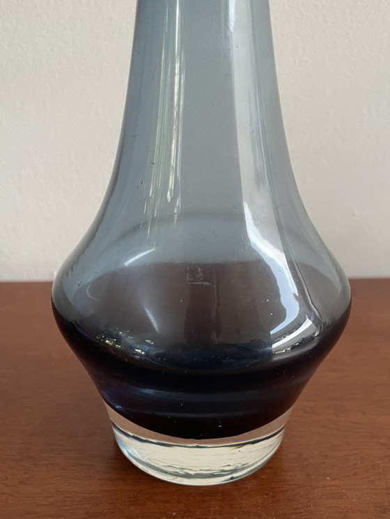 Image 1 of Riihimäki - vaso vintage in vetro blu acciaio