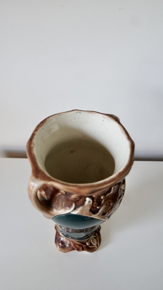 Image 1 of Jugendstilvase aus Schlicker, signiert Gustave de Bruyn - 1920er Jahre