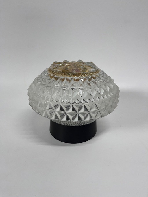 Plafonnier vintage Herda Mid Century or et blanc