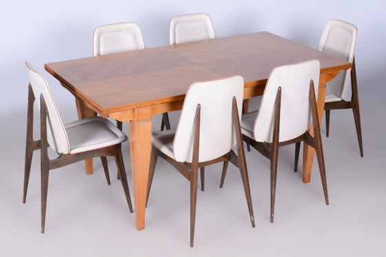 Restored Art Deco Folding Table, by J. Leleu, Oak, Spruce, France, 1920s – Dining tables, Metal, Wood (photo 6 of 18)