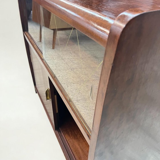 Image 1 of Mid - Century bar/ media cabinet/ sideboard made in Germany in the 1950s from walnut in vintage condition