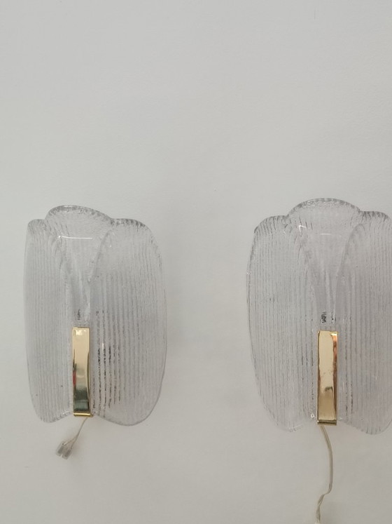 Pair of wall lights by Carl Fagerlund for Orrefors, 1970s – Murano Glass (photo 3 of 13)
