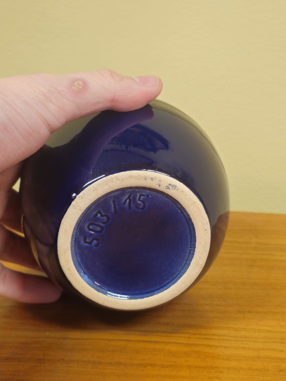 Image 1 of Vintage West-Germany Uebelacker Vase Ear Vase Vase Blue Orange