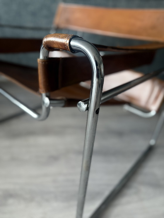 Image 1 of Sedia vintage "Wassily", pelle color cognac, Italia, anni '70