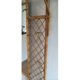 Image 1 of French vintage coat rack in rattan, 1970