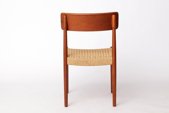Image 1 of 1960 Deense eetkamerstoel - Teak houten frame met Deense koord zitting - Vintage Mid Century Modern
