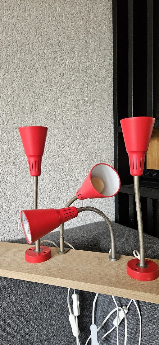 Set of 4 vintage Ikea Kvart lamps