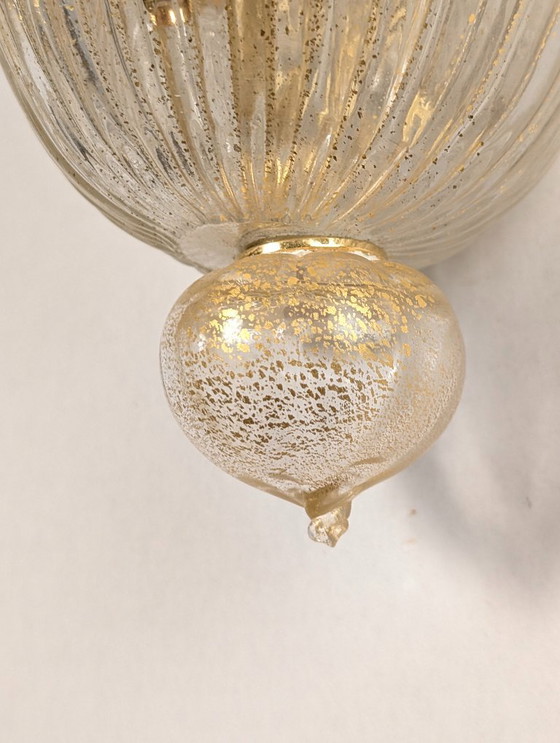 Image 1 of Coppia applique Barovier & Toso Foglia d'Oro in Murano, anni '80