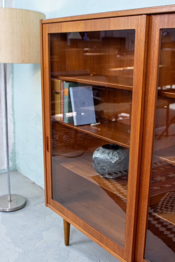 Image 1 of Vintage teakhouten vitrinekast, dressoir, ladekast, Hundevad Deens