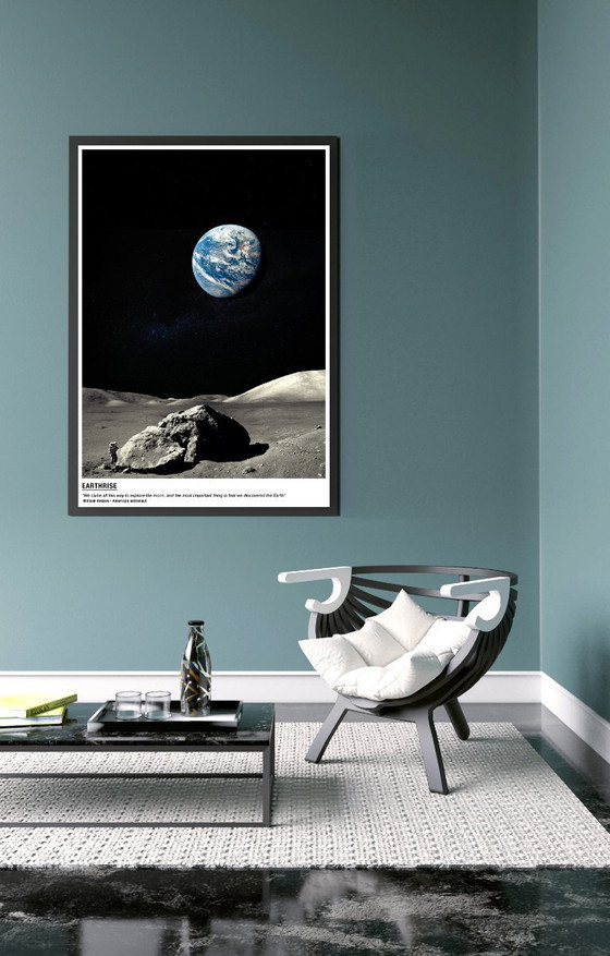 Image 1 of We come here to explore the Moon and finally discover the Earth - Poster 70x100 cm