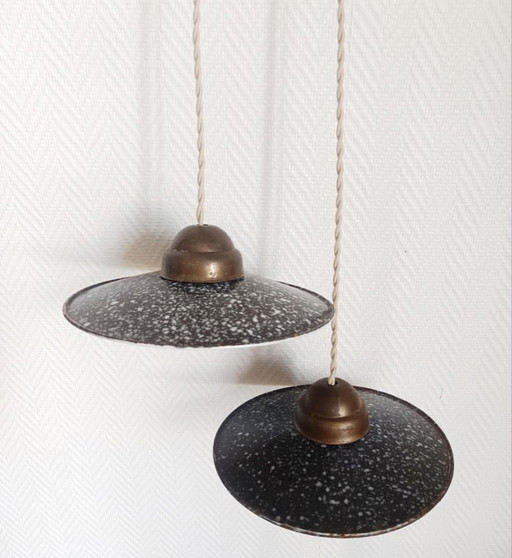 2x Perchas Industriales de Chapa Esmaltada Vintage