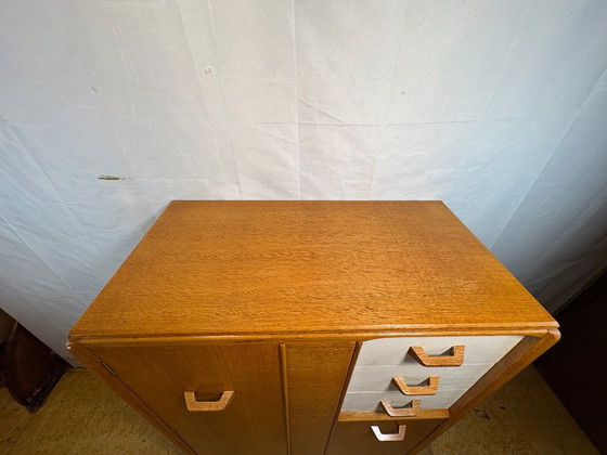 Rare Vintage G-Plan E. Gomme Oak Compactum Gentleman’s Wardrobe | C.1950–1960 | Gold Stamp – GPlan, Wood (photo 12 of 15)