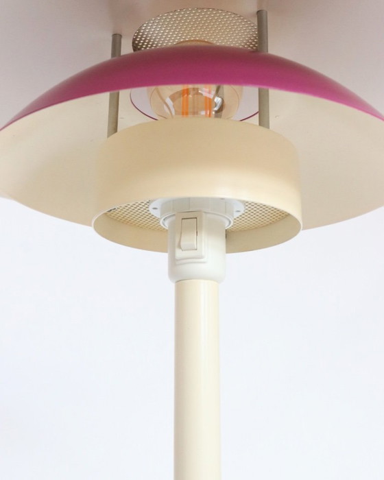 Image 1 of Vintage Deense vloerlamp unieke kleuren schalenlamp