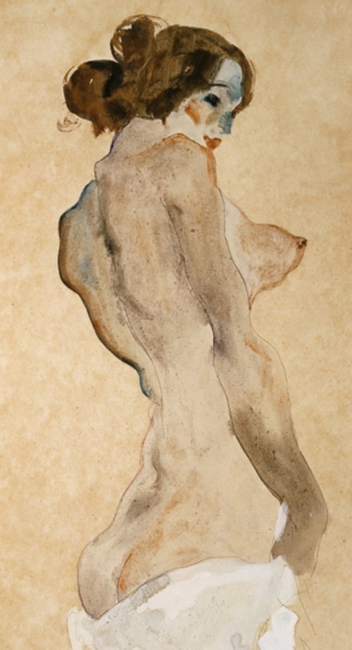 Egon Schiele: “Desnudo femenino de pie”.