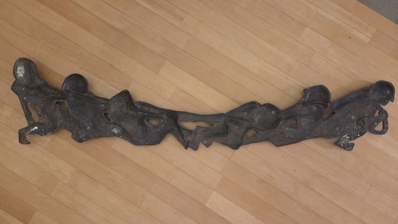 Großes Bronze Relief „Die Tauziehenden“ Joseph Krautwald 1m Wandrelief Skulptur – Bildhauerei (photo 4 of 5)