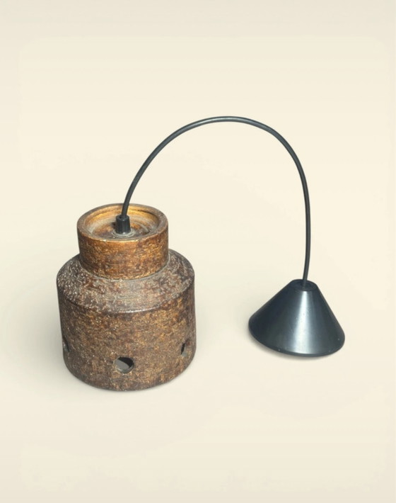 Image 1 of Vintage Jaren 70 herda hanglamp lamp keramiek space age verlichting