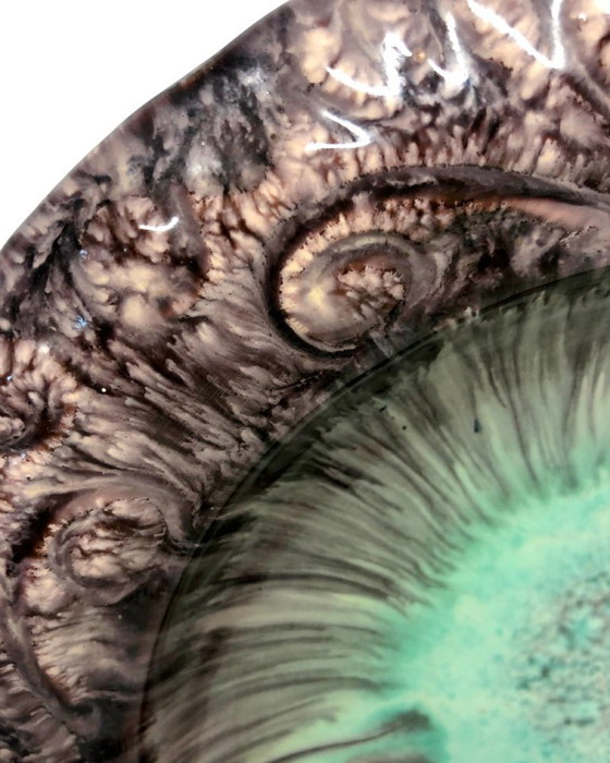 Image 1 of Vintage Schlossberg Keramik West Germany Bowl - Fat Lava Era - Turquoise & Brown -Mid Century Modern