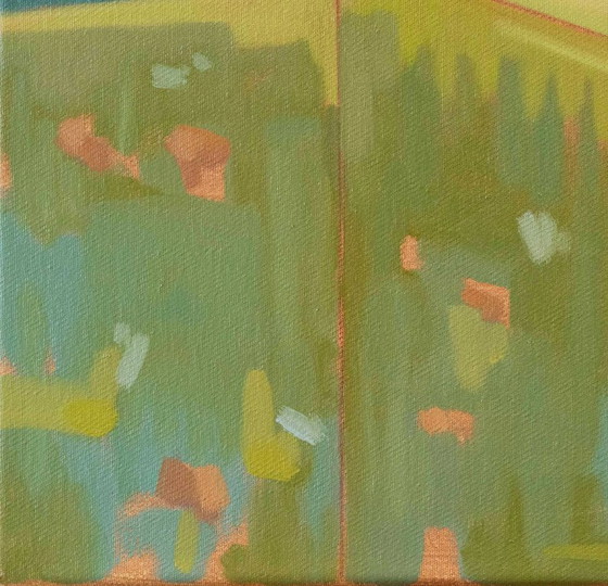 Image 1 of Pollo su un prato estivo, olio su tela, 50 x 30 cm