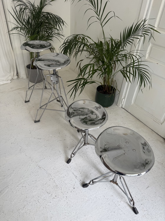 4 Krukken Yasu Sasamoto – Dulton, Tabourets, Metal, Chrome (photo 7 of 8)