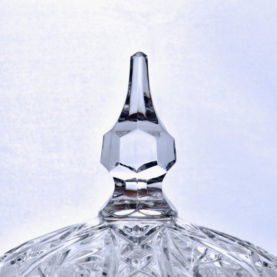 Image 1 of Grote antieke Boheemse kristallen snoepschaal