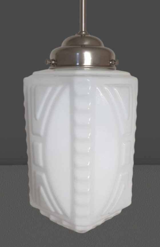 Image 1 of Art Deco hanglamp opaline glas 