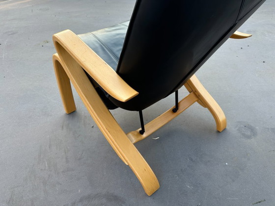 Image 1 of Poltrona/sedia relax Westnofa – versione in pelle nera di lusso