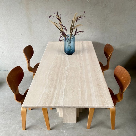 Image 1 of Italian Travertine Dining Table | Italy, 1980s