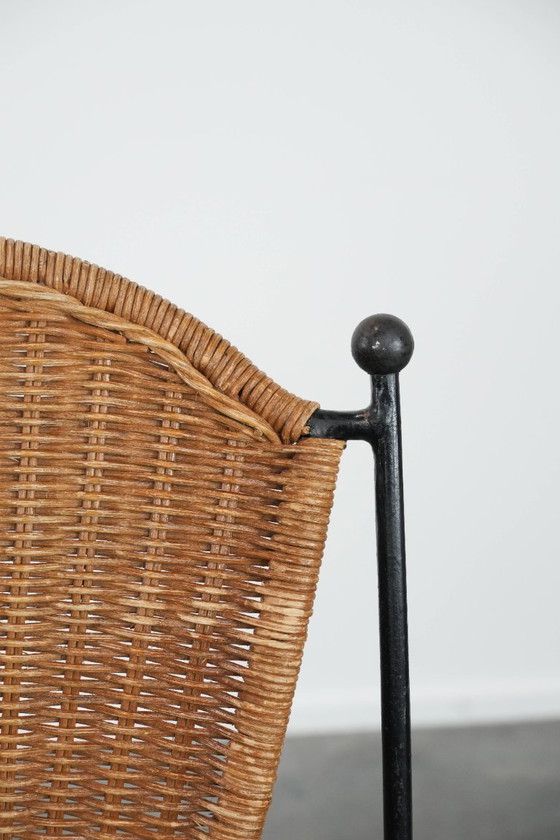 Image 1 of Vintage design chair by Frederick Weinberg with a cast iron frame