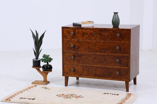 Dark vintage drawer chest | Mid - Century drawer cabinet | Retro 60s wood storage #04-13
