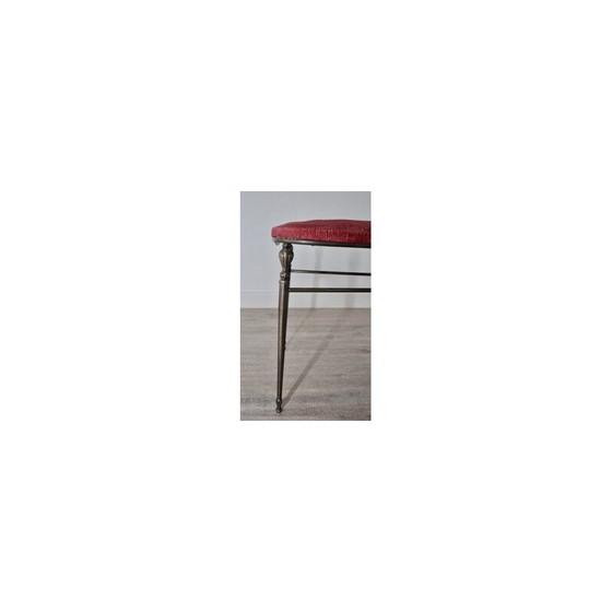 Image 1 of Pair of vintage brass and velvet Chiavarine side chairs
