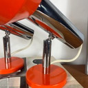 Pair of orange seventies aluminum spot Wall lights